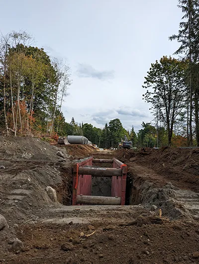 excavating land